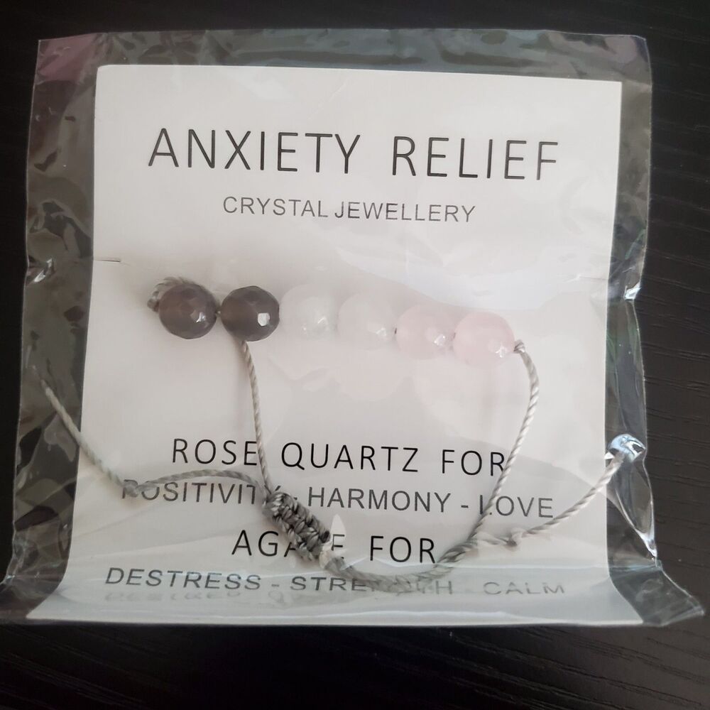 Handmade Anxiety Stress Relief Protection Bracelet Rose Quartz Healing Crystals